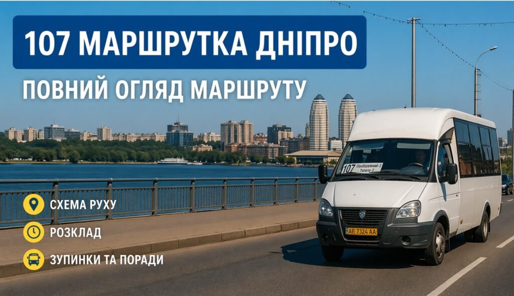 107 маршрутка Днепр: маршрут, зупинки, розклад руху