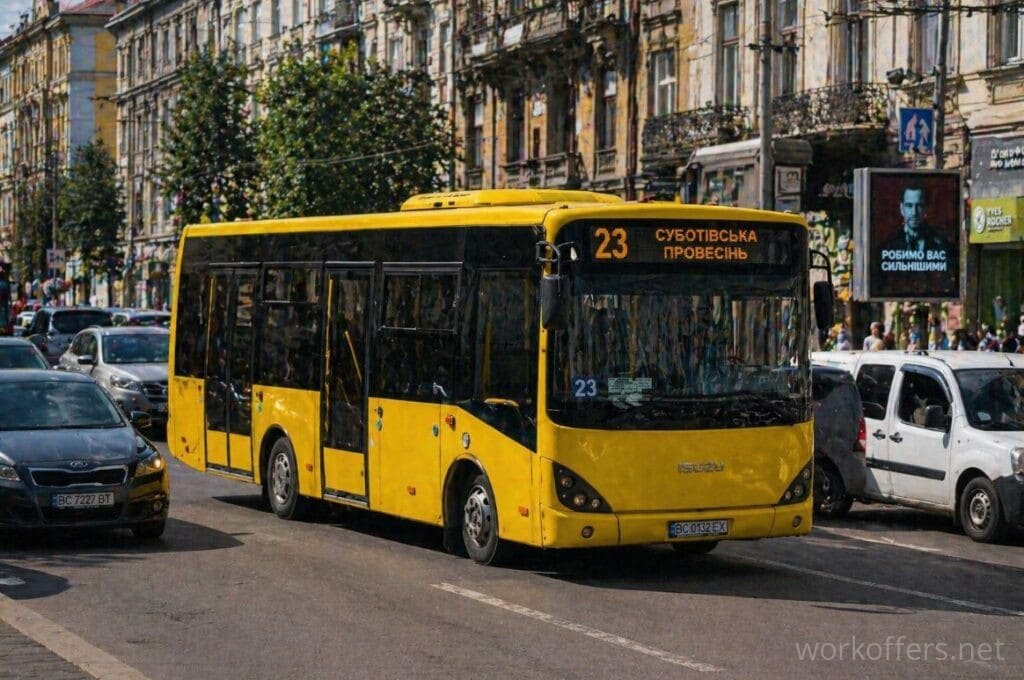 23 маршрутка Львів жовтий автобус №23 міський трафік Львів