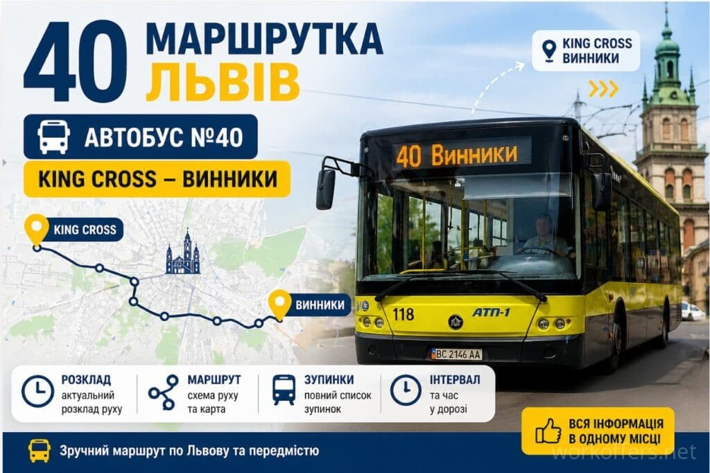 40 маршрутка Львів автобус №40 маршрут King Cross Винники