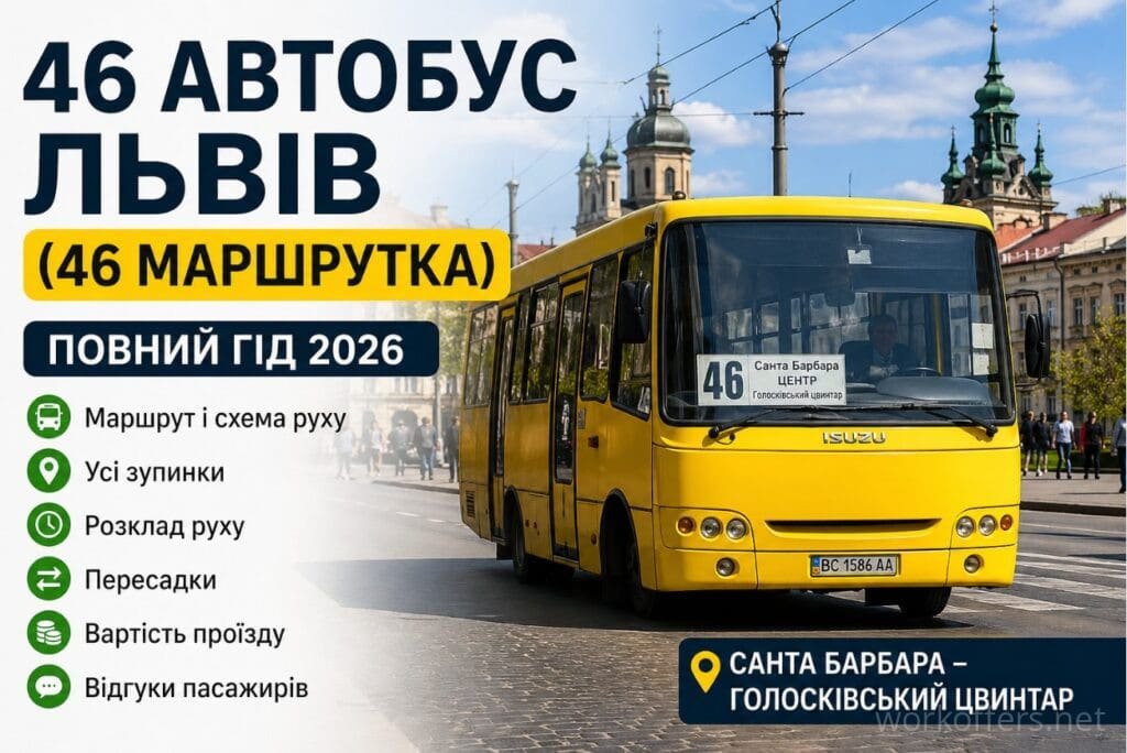 46 автобус Львів маршрутка 46 карта розклад маршрут