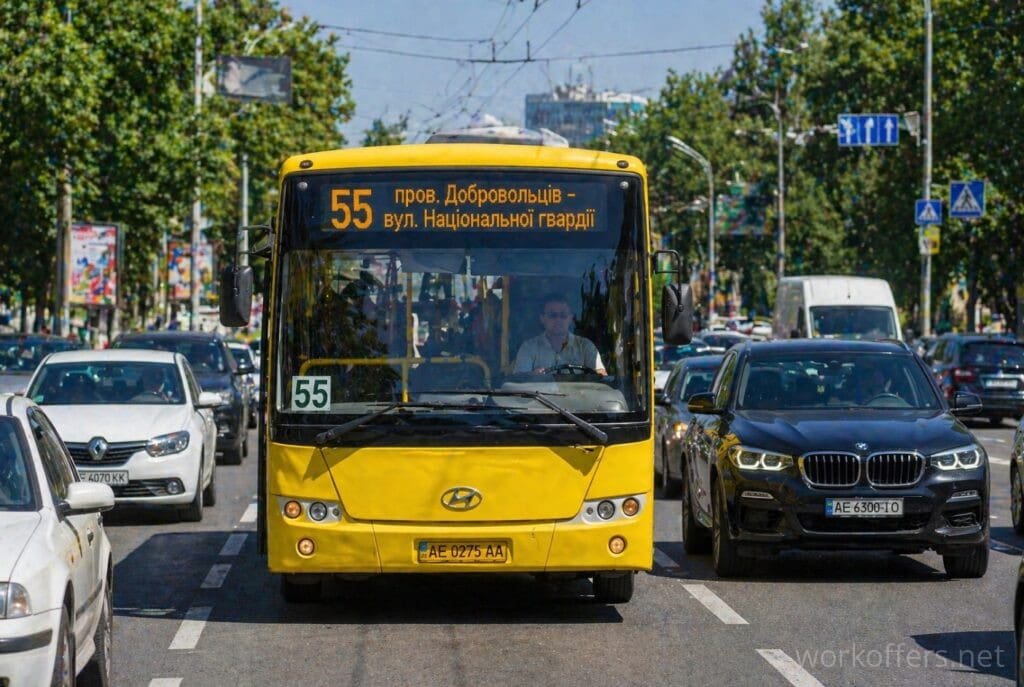 55 маршрутка Дніпро вигляд спереду трафік маршрут 55