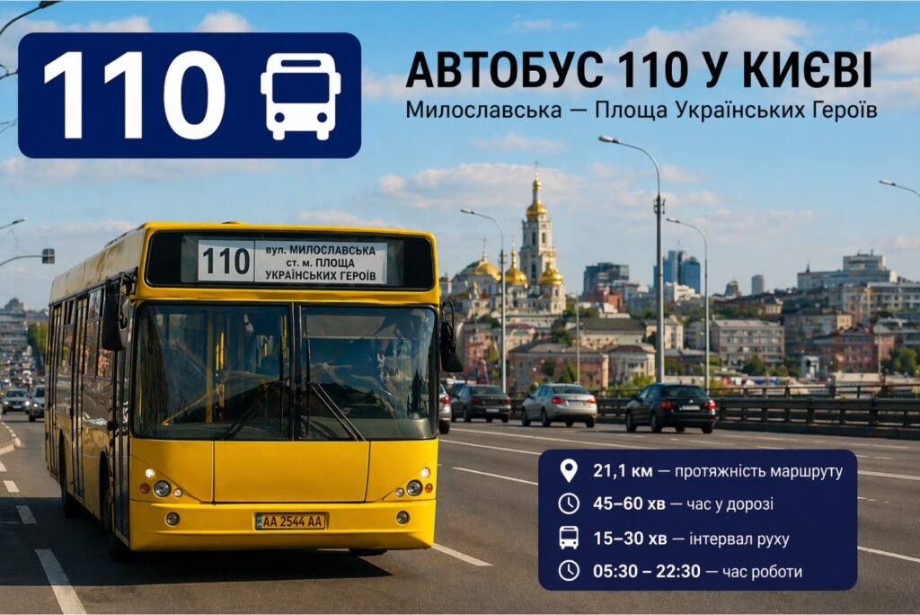 Автобус 110 Київ маршрут Милославська Площа Українських Героїв фото