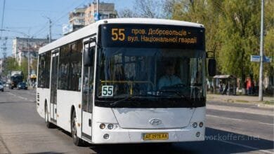 автобус 55 Дніпро пров Добровольців вул Національної гвардії маршрут
