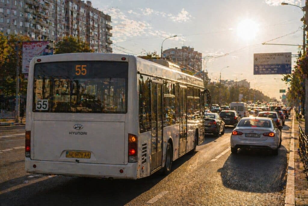 автобус 55 Дніпро вигляд ззаду трафік спека маршрут